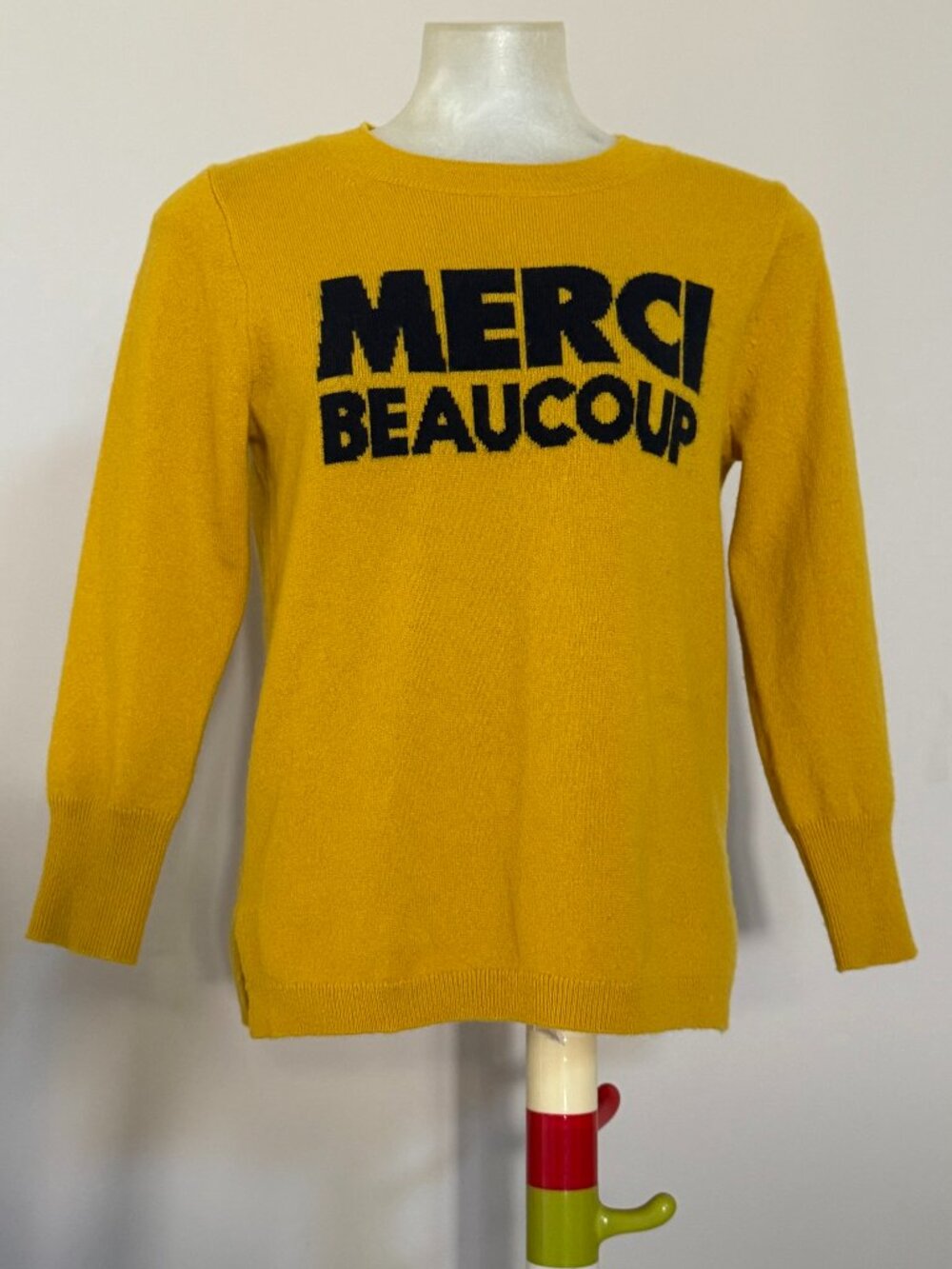 J.Crew 100% Cashmere Merci Beaucoup Sweater S Mustard Yellow
